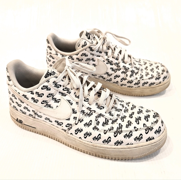 NIKE Air Force 1 all over logo print sneakers size 13 mens